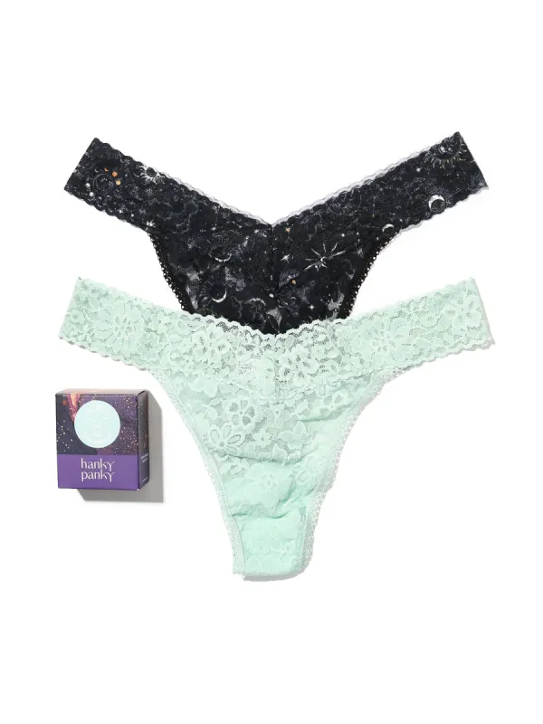 Daily Lace™ Astrology Original Rise Thong 2 Pack Taurus sold by Hanky Panky