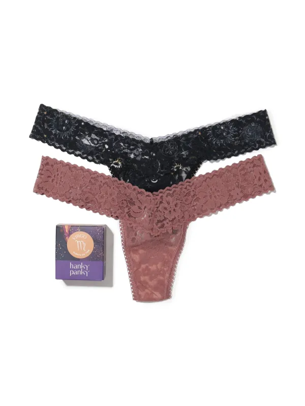 Daily Lace™ Astrology Low Rise Thong 2 Pack Virgo Sale sold by Hanky Panky
