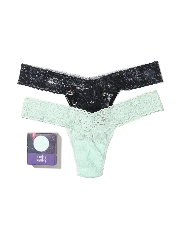 Daily Lace™ Astrology Low Rise Thong 2 Pack Taurus Sale sold by Hanky Panky