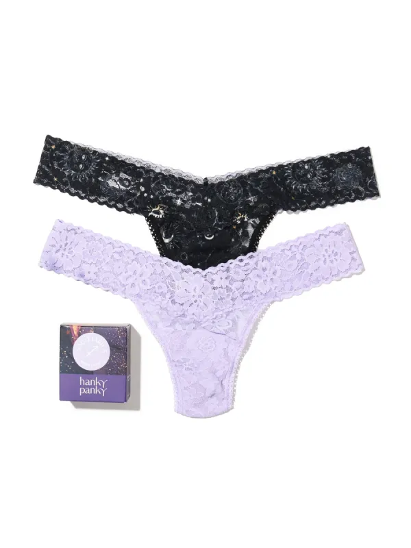 Daily Lace™ Astrology Low Rise Thong 2 Pack Sagittarius Sale sold by Hanky Panky