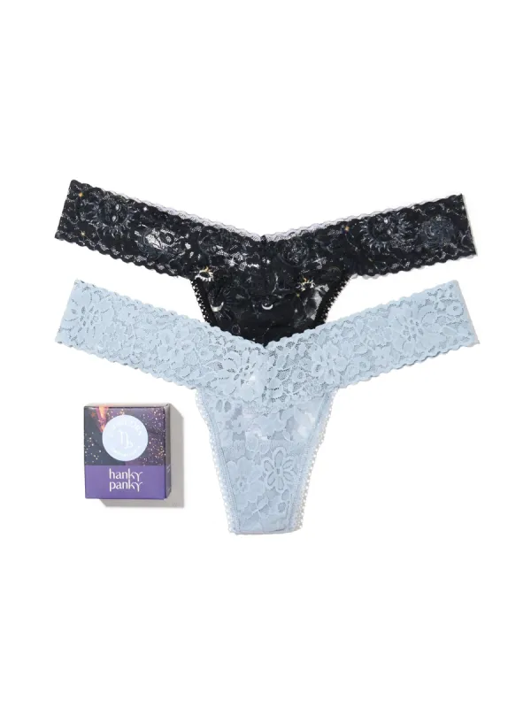 Daily Lace™ Astrology Low Rise Thong 2 Pack Capricorn Sale sold by Hanky Panky
