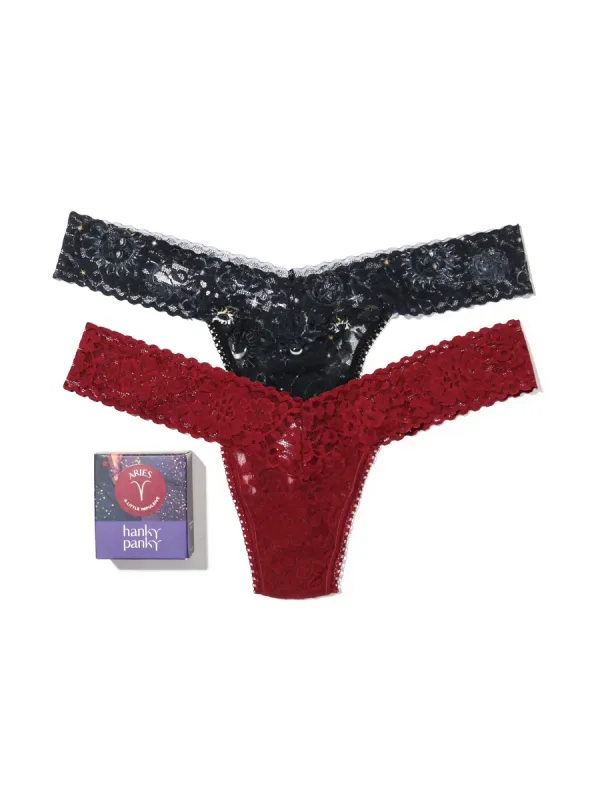 Daily Lace™ Astrology Low Rise Thong 2 Pack Aries Sale sold by Hanky Panky
