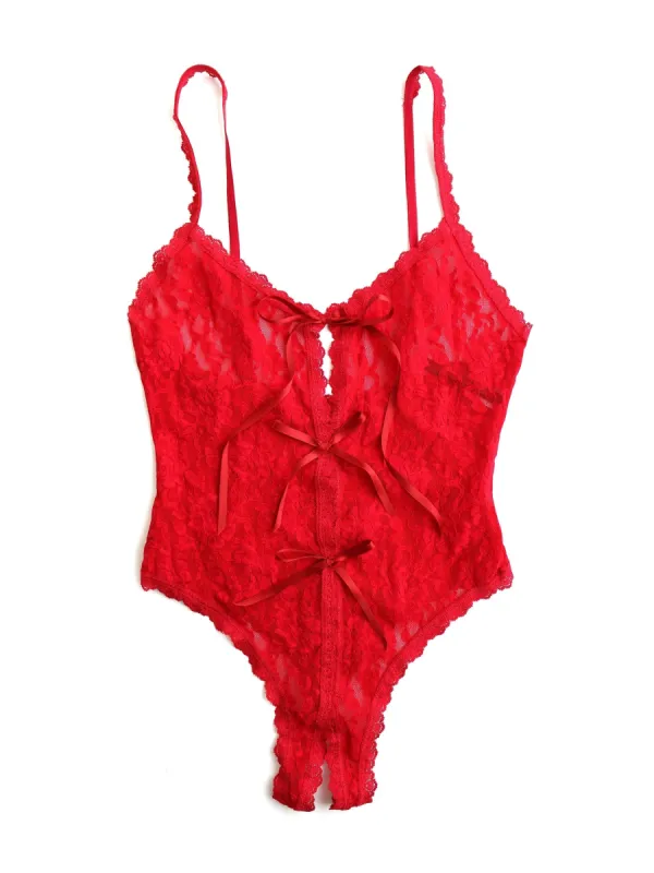 Signature Lace Crotchless Teddy sold by Hanky Panky
