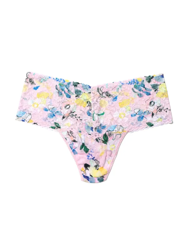 Plus Size Printed Retro Lace Thong Cannes You Believe It Sale sold by Hanky Panky