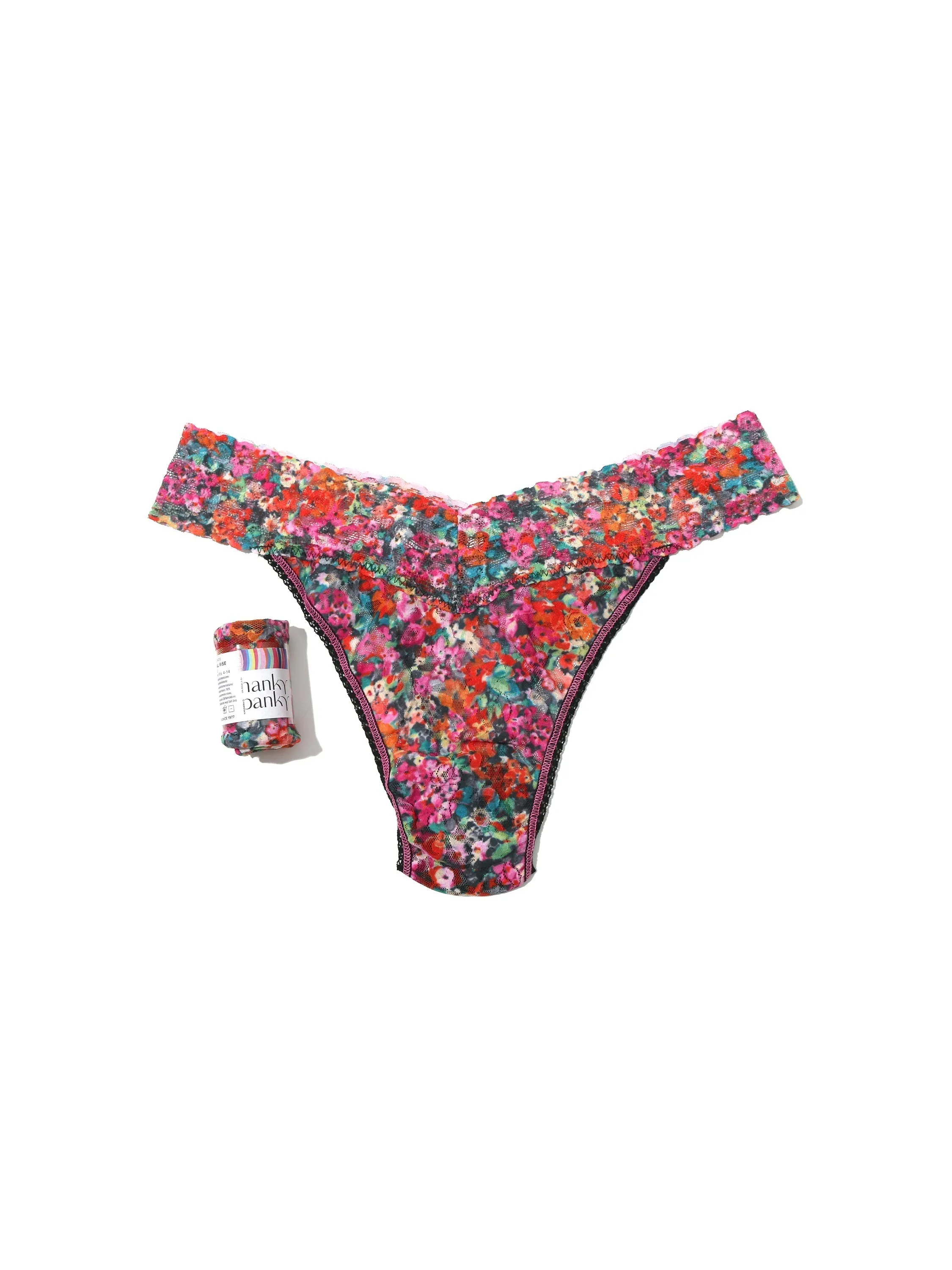 Printed Signature Lace Original Rise Thong Pashley Manor Gardens Sale sold by Hanky Panky product image thumbnail 4