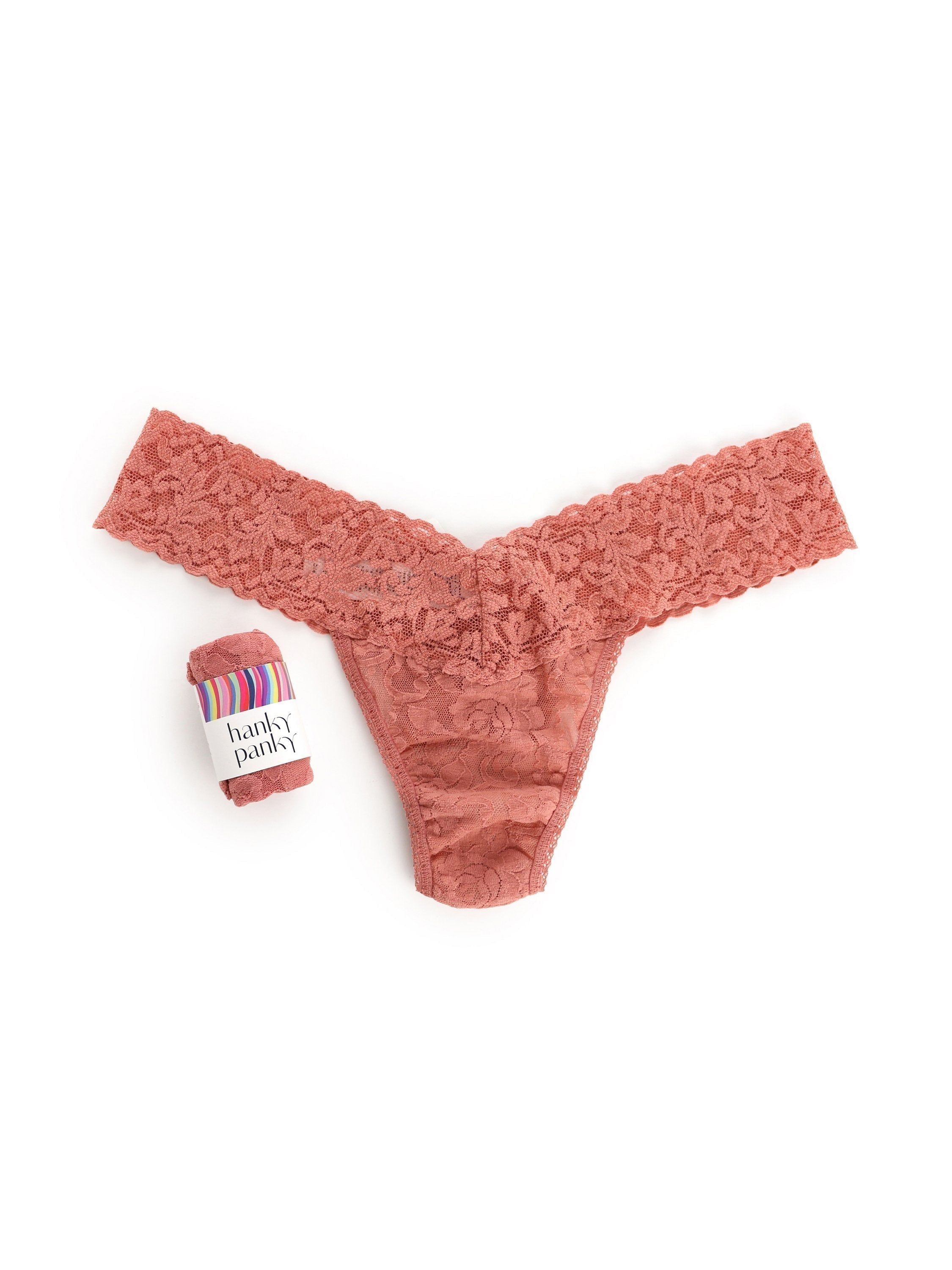 Signature Lace Low Rise Thong Himalayan Pink sold by Hanky Panky product image thumbnail 5