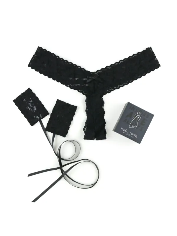 &oh™ All Tied Up Crotchless Thong and Handcuffs Pack sold by Hanky Panky