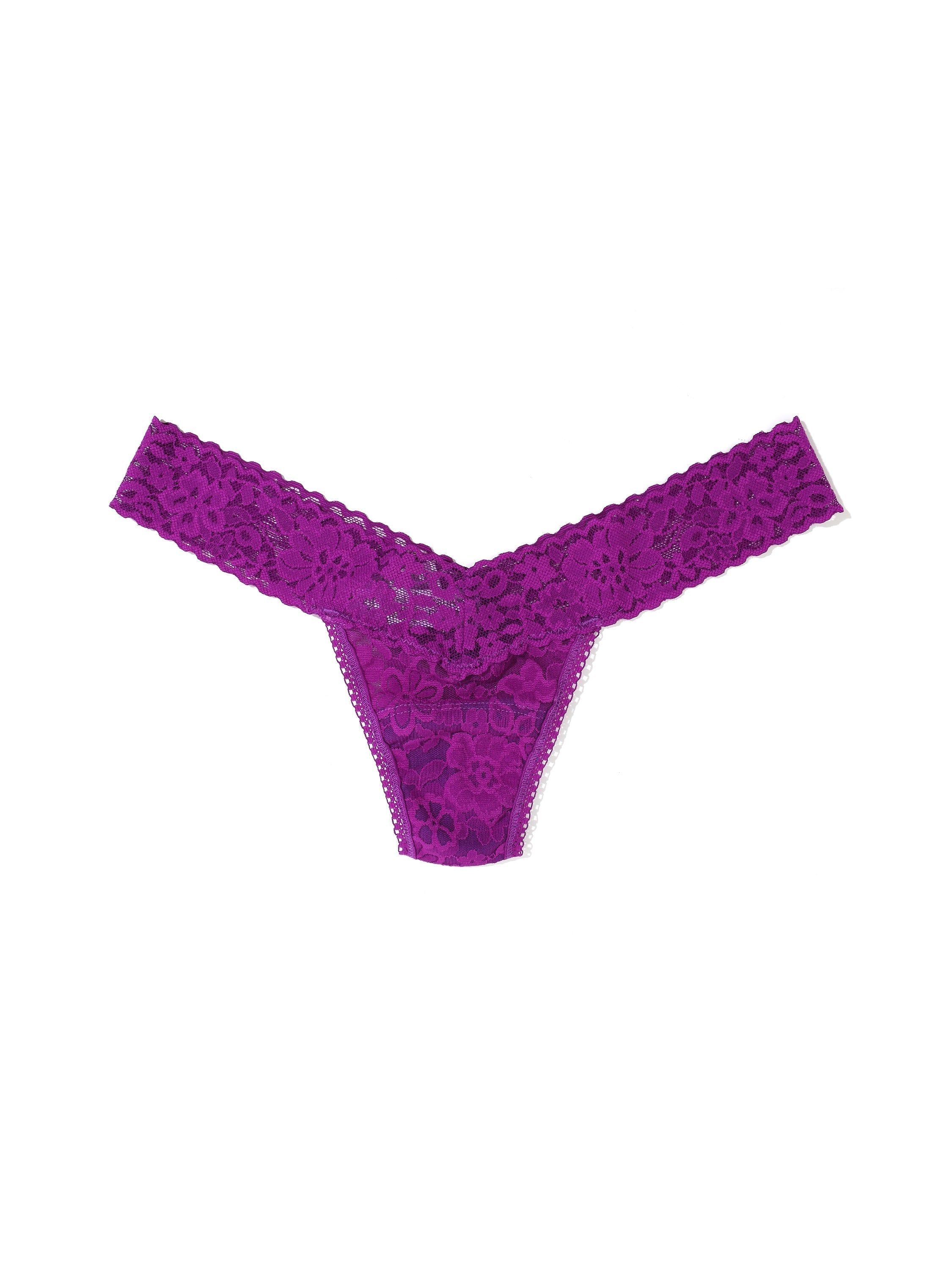 Daily Lace™ Low Rise Thong Aster Garland Purple Sale sold by Hanky Panky