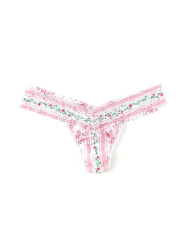 Printed Signature Lace Low Rise Thong Prairie Stripe sold by Hanky Panky