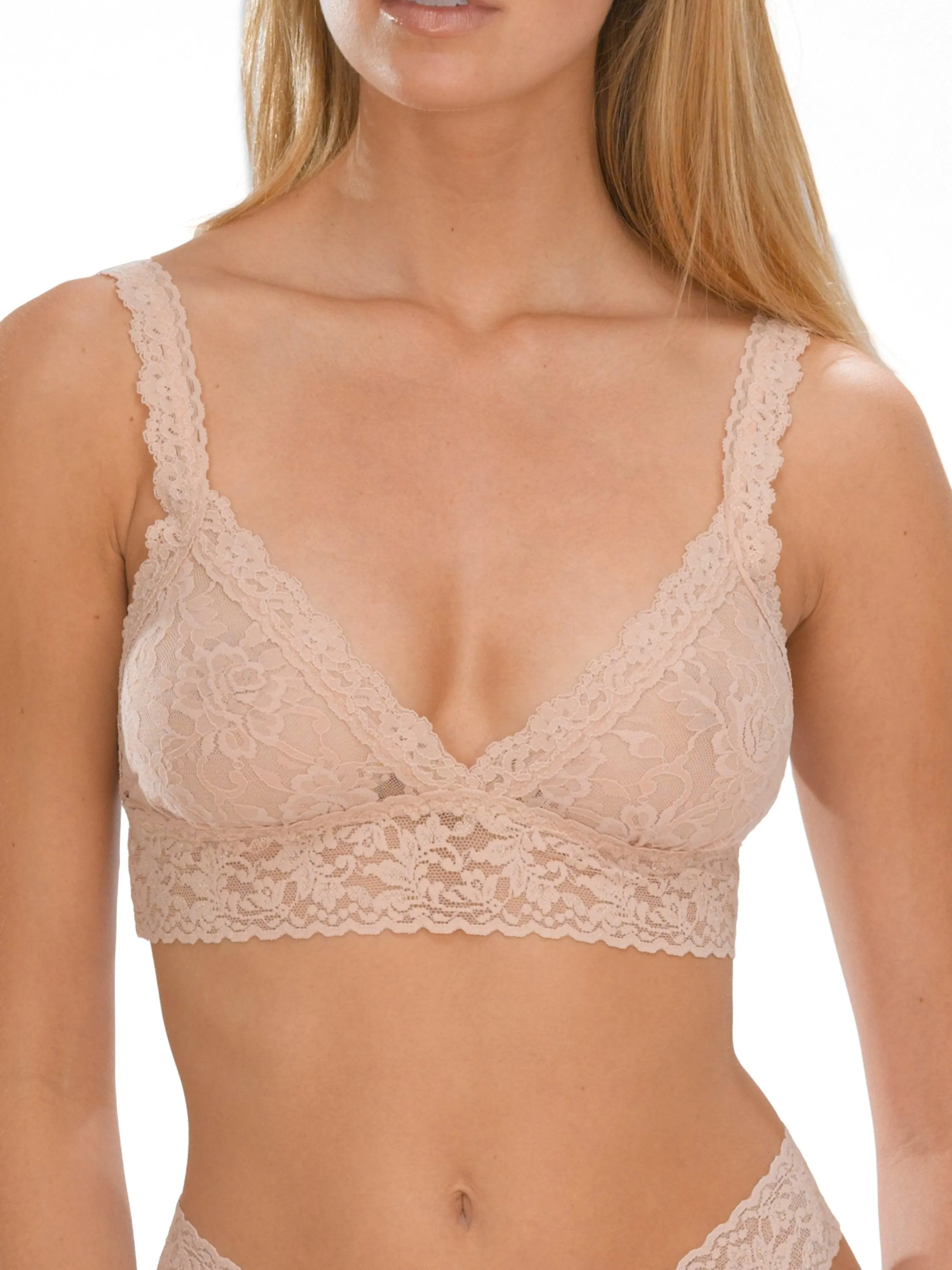 Signature Lace® Crossover Bralette Chai sold by Hanky Panky