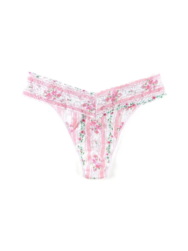 Printed Signature Lace Original Rise Thong Prairie Stripe sold by Hanky Panky