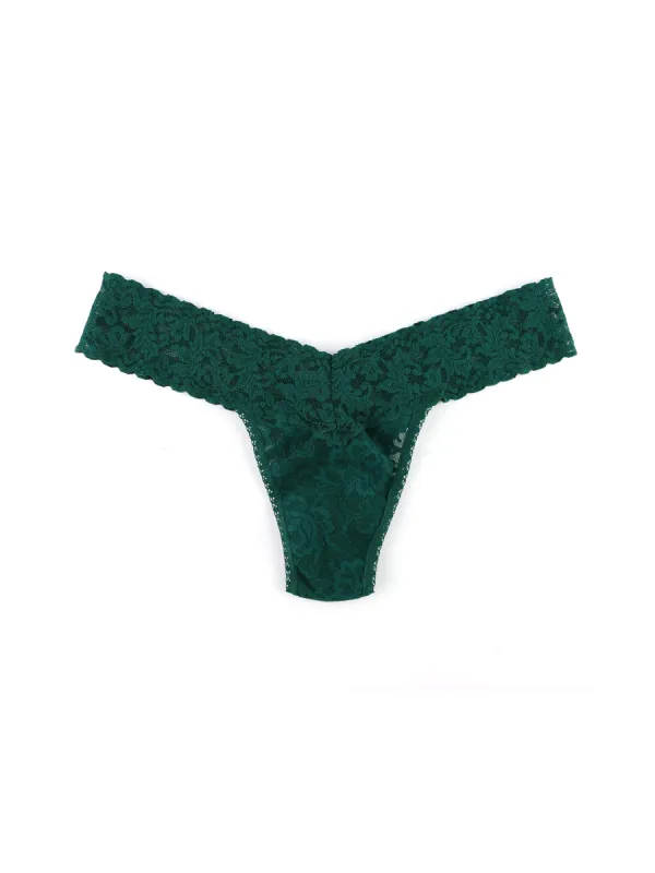 Signature Lace Low Rise Thong Green Queen sold by Hanky Panky