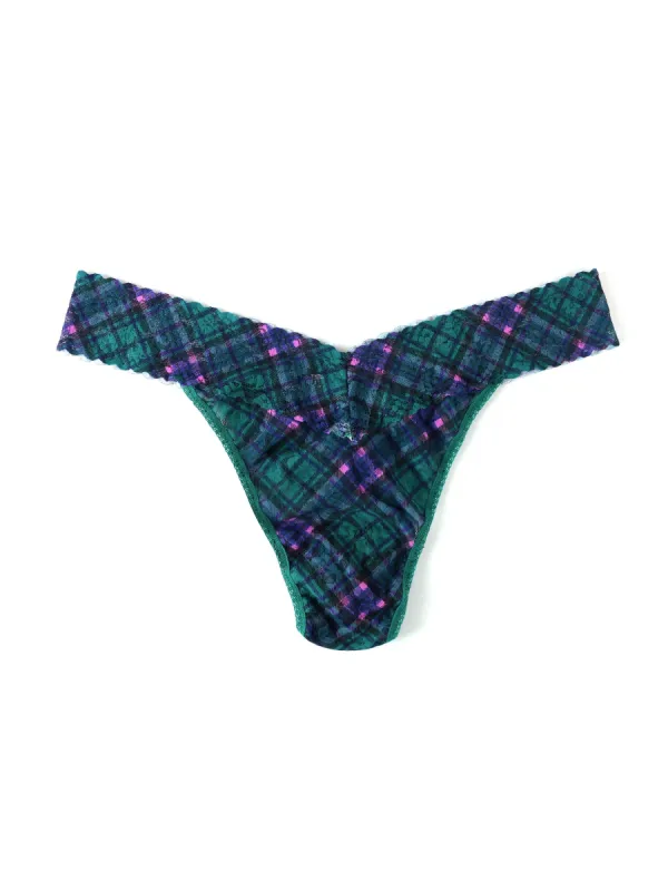 Printed Signature Lace Original Rise Thong 90's Plaid sold by Hanky Panky