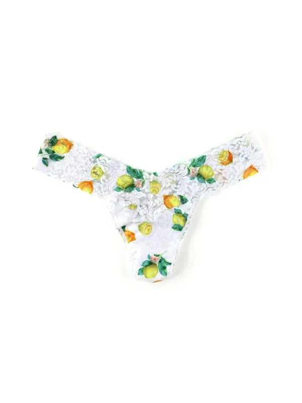 Printed Signature Lace Low Rise Thong Lemonade sold by Hanky Panky