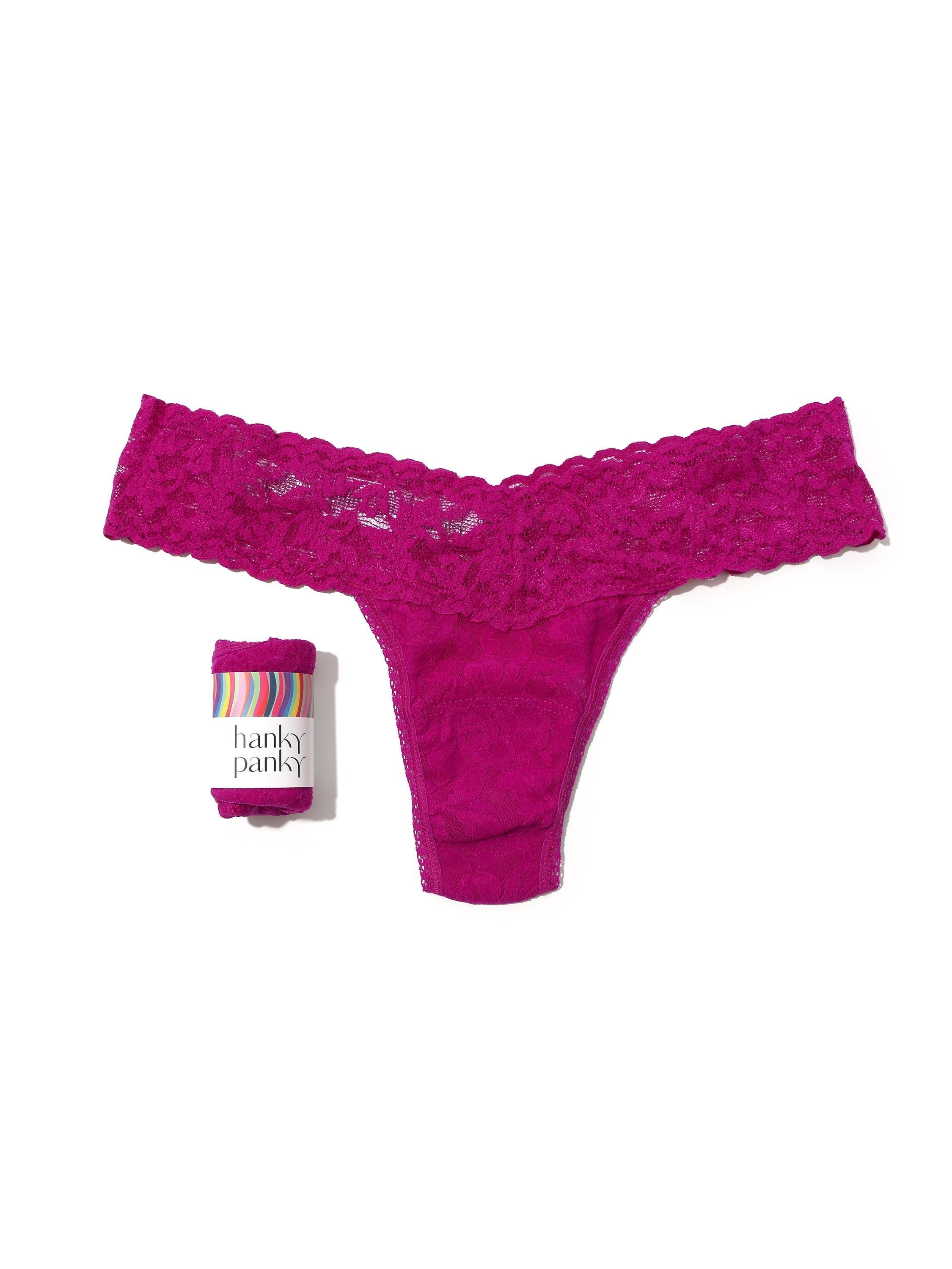 Petite Size Signature Lace Low Rise Thong sold by Hanky Panky product image thumbnail 5
