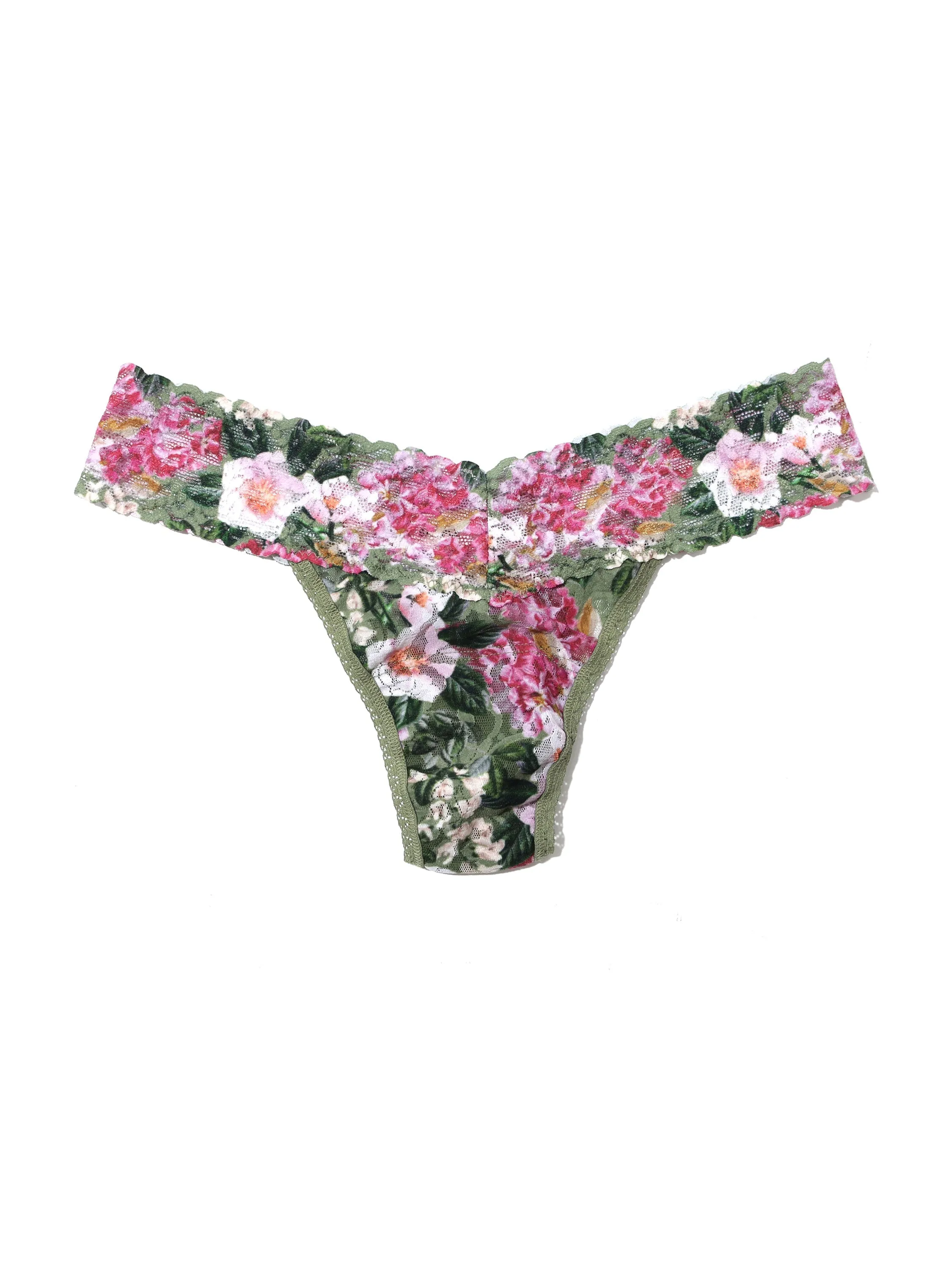 Printed Signature Lace Low Rise Thong Florist Sale sold by Hanky Panky