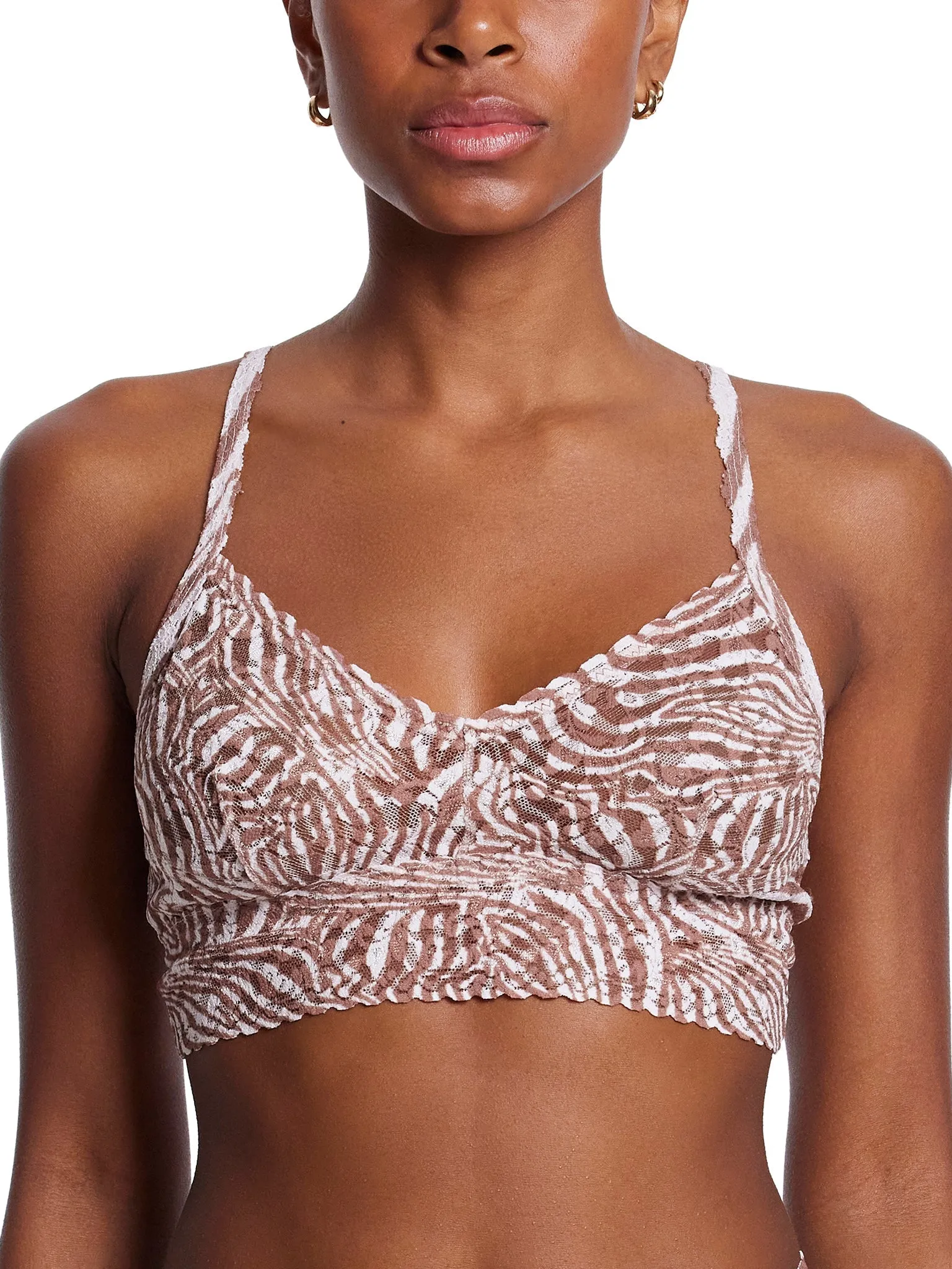 Printed V-Neck Retro Lace Bralette Hide And Seek Sale sold by Hanky Panky
