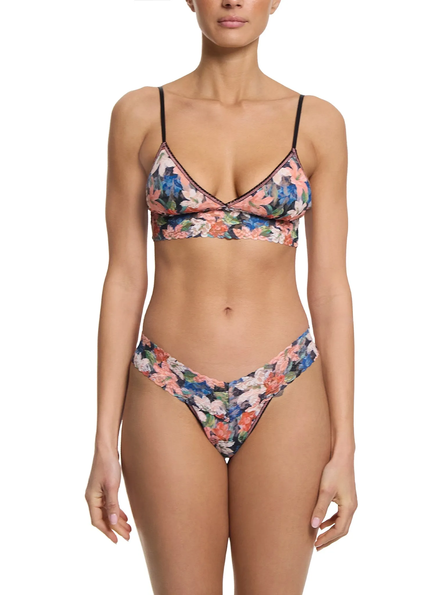 Printed Signature Lace® Padded Triangle Bralette Wonderous Black Sale sold by Hanky Panky product image thumbnail 3