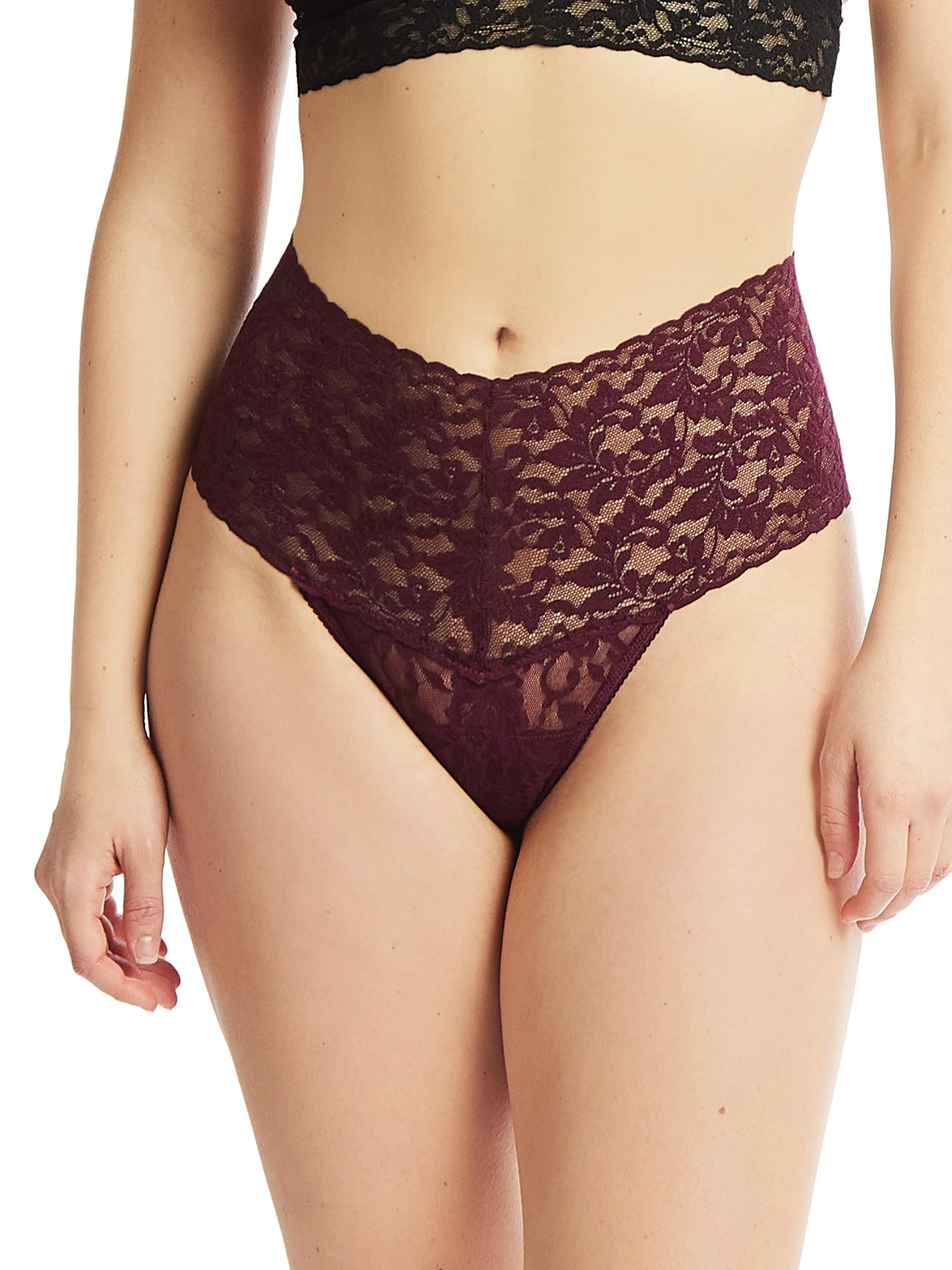 Retro Lace Thong Dried Cherry Red sold by Hanky Panky product image thumbnail 2