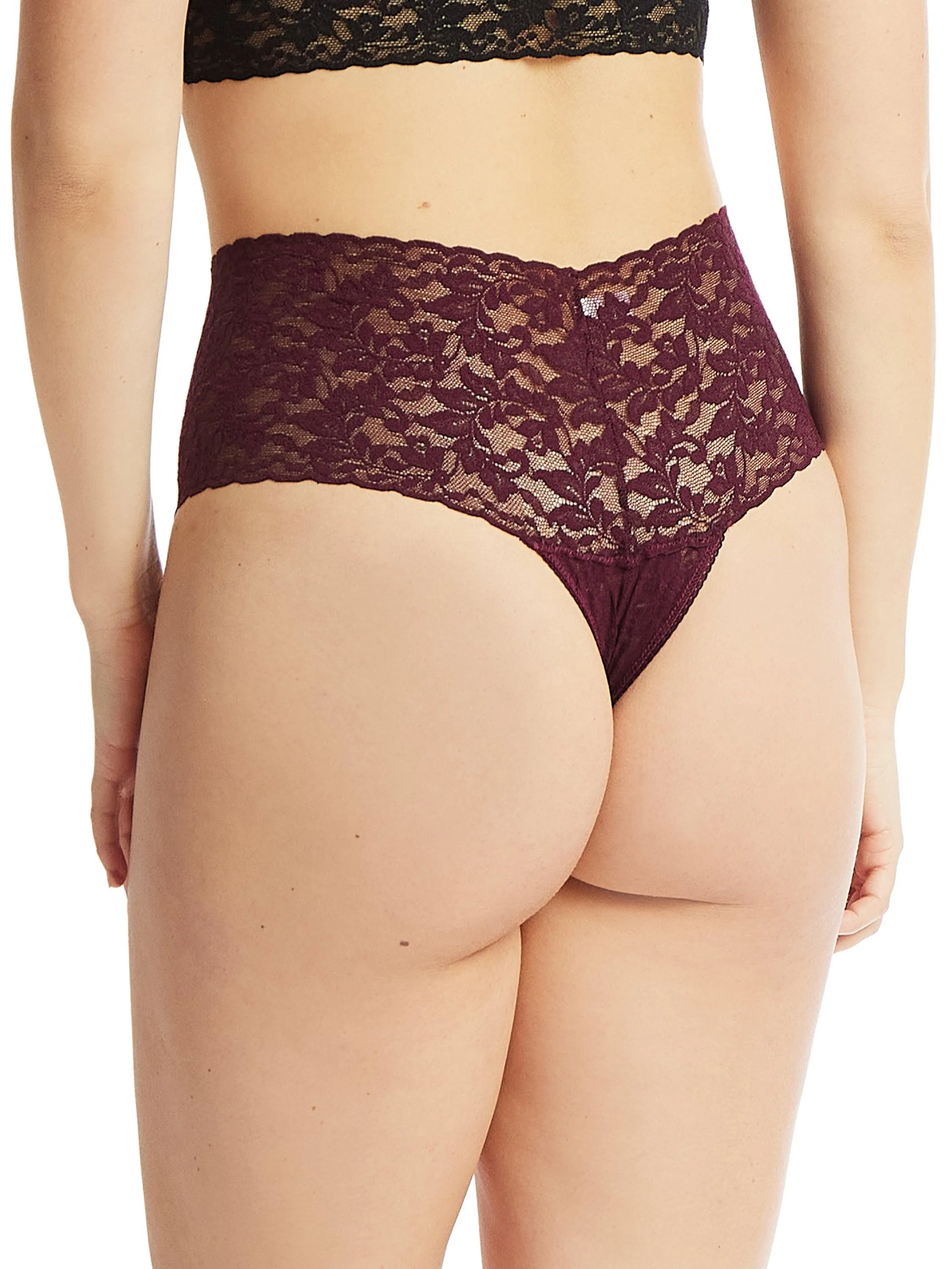 Retro Lace Thong Dried Cherry Red sold by Hanky Panky product image thumbnail 3