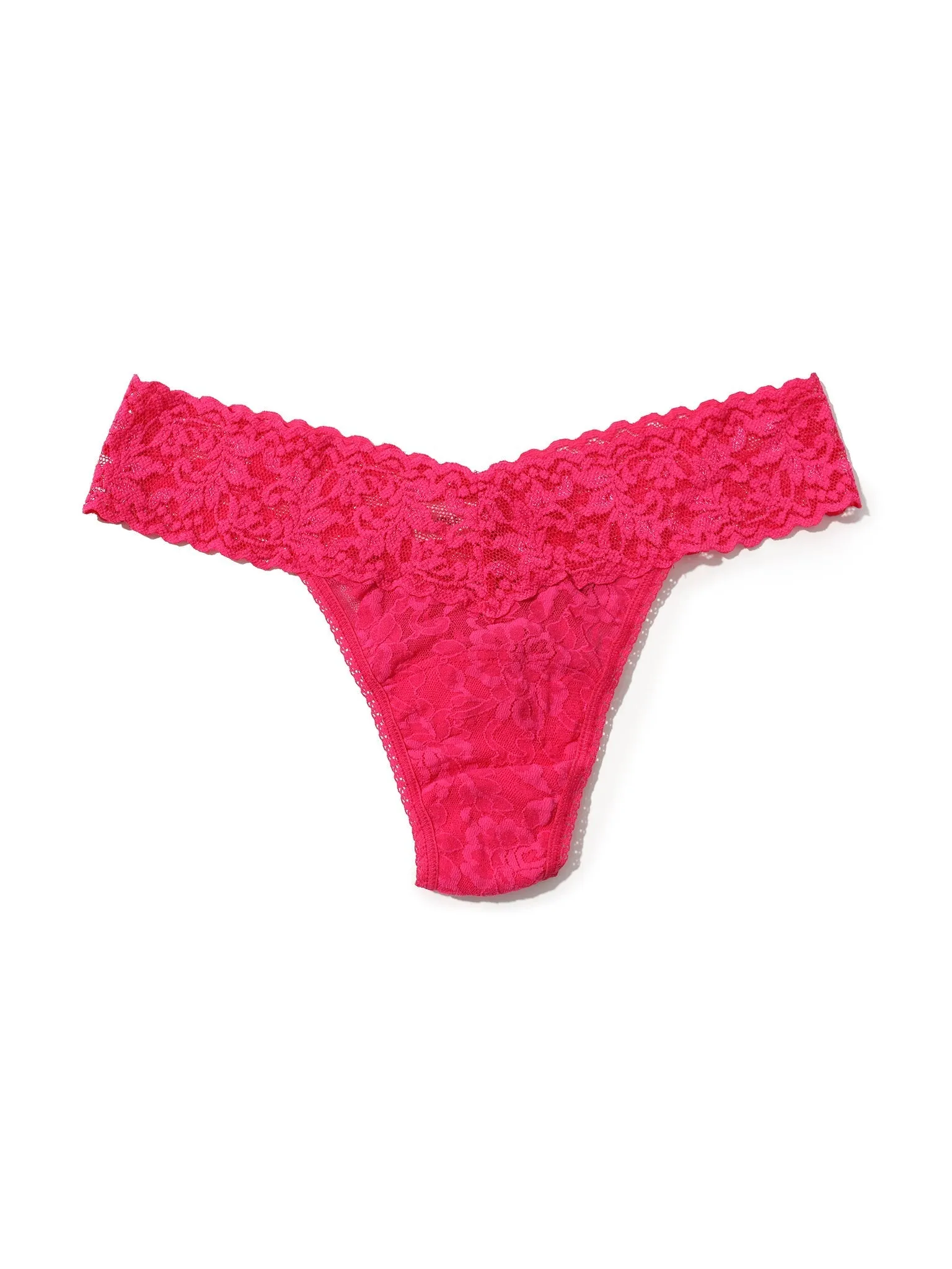 Petite Size Signature Lace Low Rise Thong Morning Glory Pink Sale sold by Hanky Panky