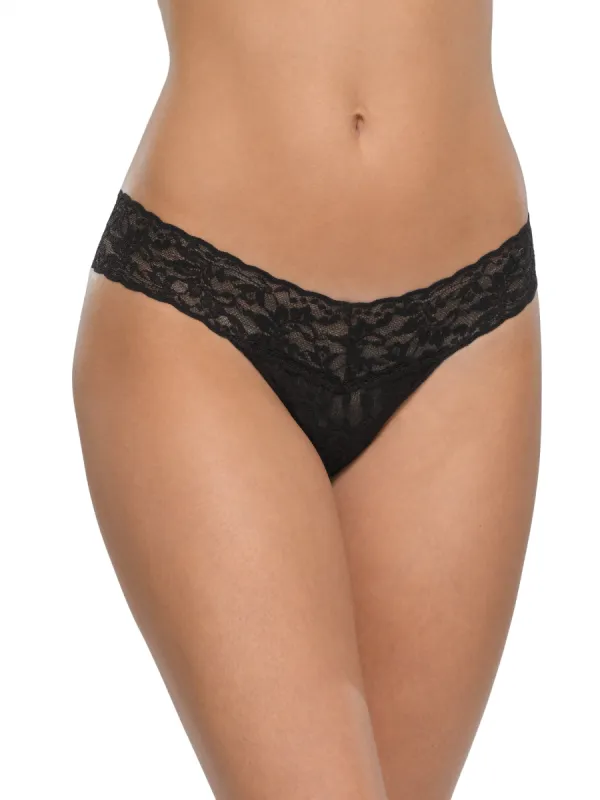 Signature Lace® Low Rise Thong Black sold by Hanky Panky