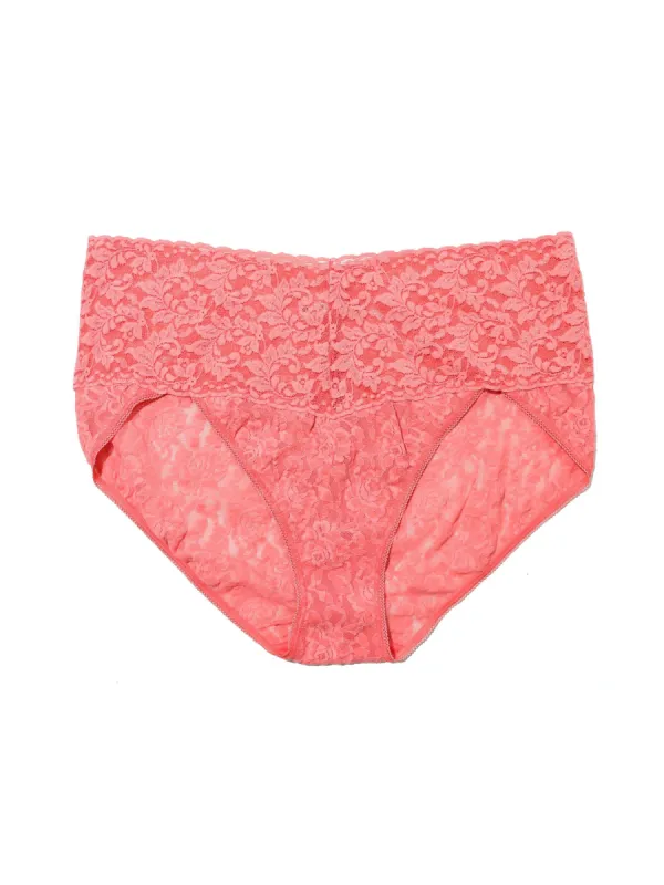 Plus Size Retro Lace V-kini Guava Pink Sale sold by Hanky Panky