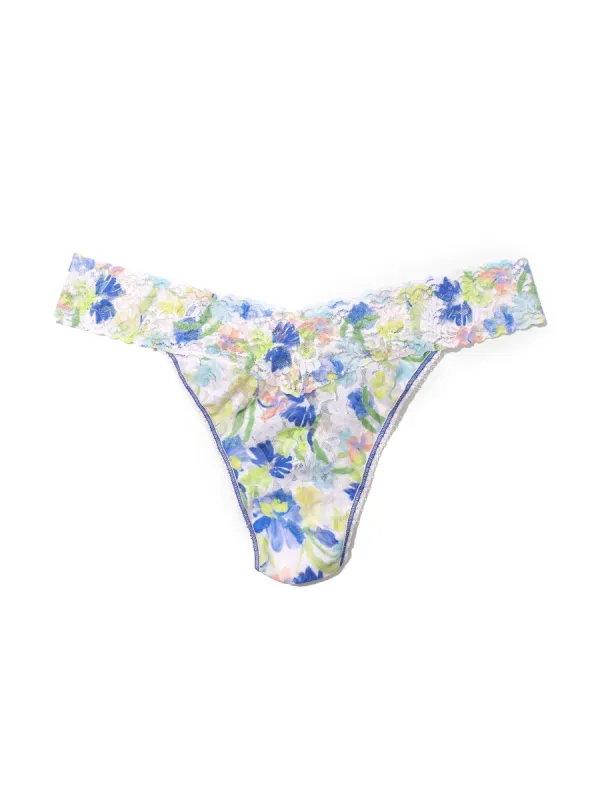 Plus Size Printed Signature Lace Thong Brush Strokes Sale sold by Hanky Panky