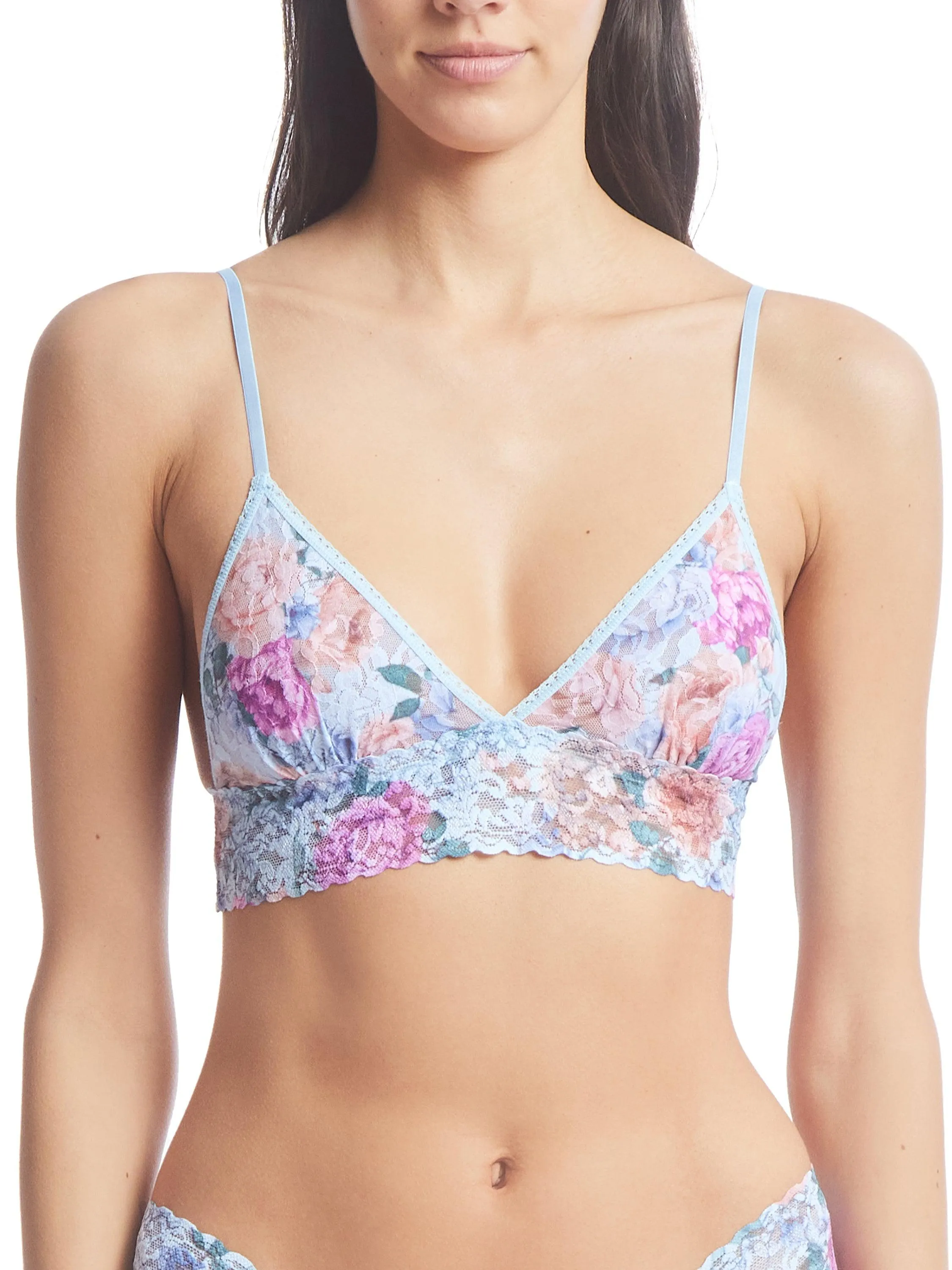 Printed Signature Lace Padded Triangle Bralette Tea For Two sold by Hanky Panky product image thumbnail 2