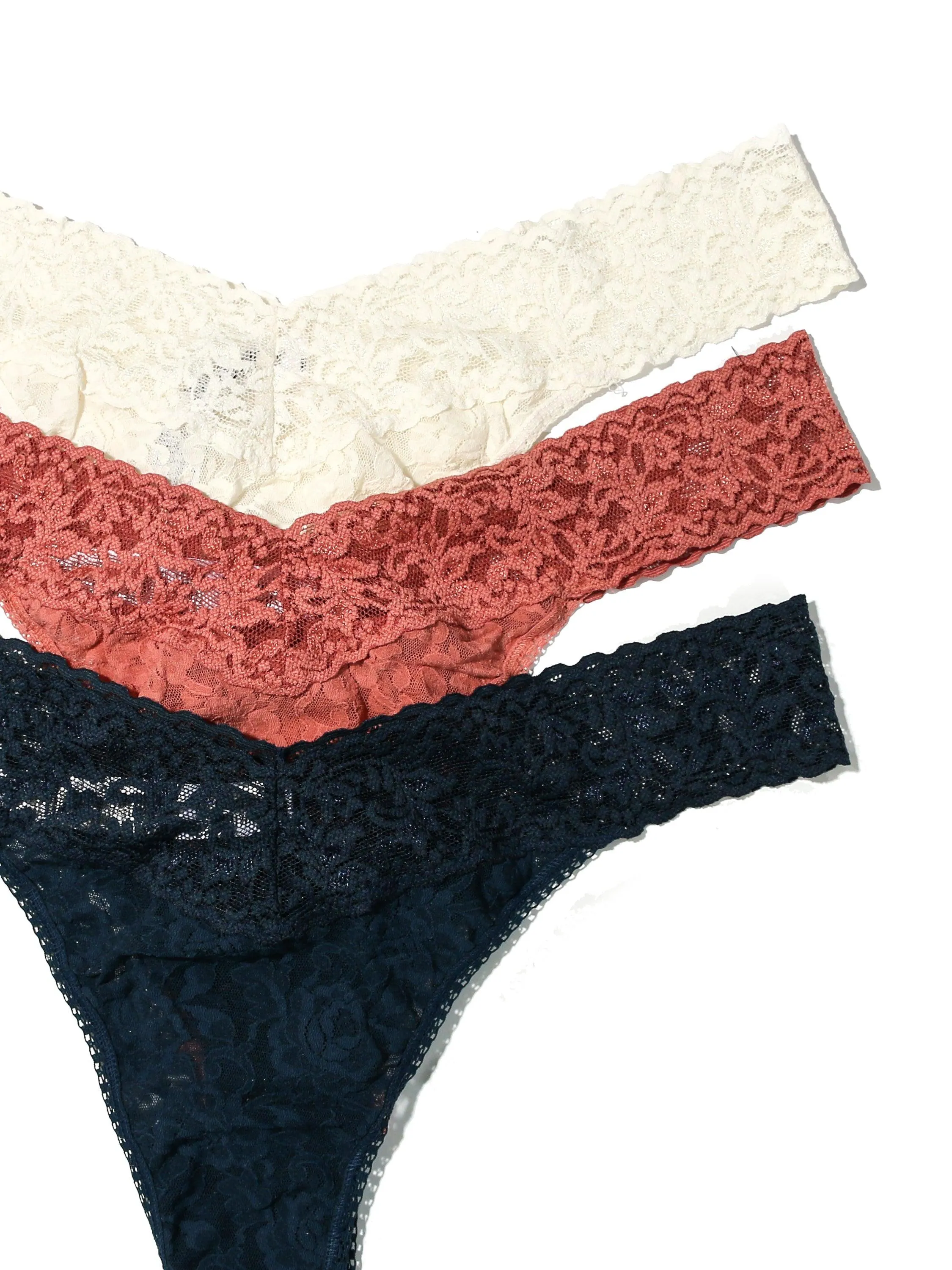 3 Pack Plus Size Signature Lace Original Rise Thongs in Printed Box sold by Hanky Panky product image thumbnail 2