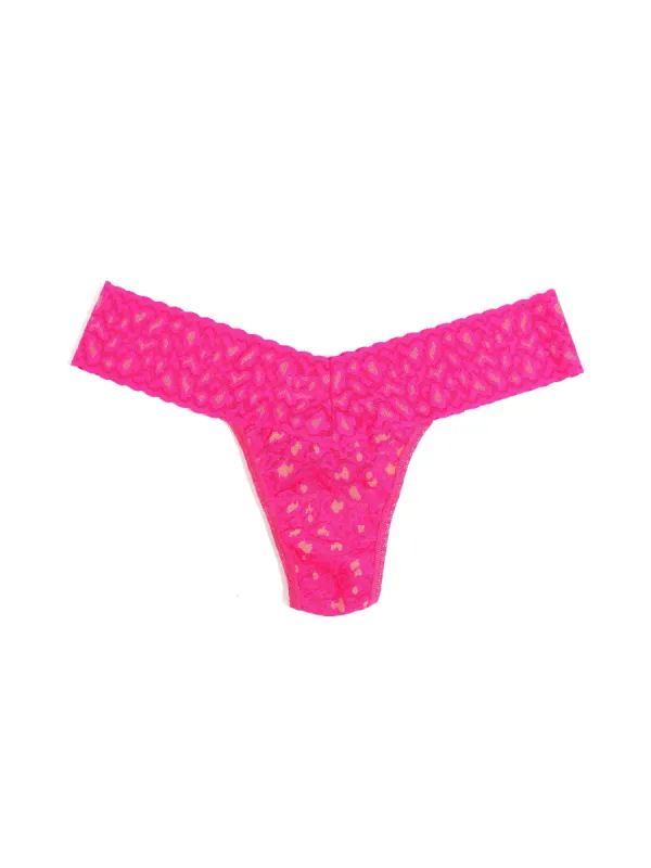 Cross-Dyed Leopard Low Rise Thong Siesta Pink sold by Hanky Panky