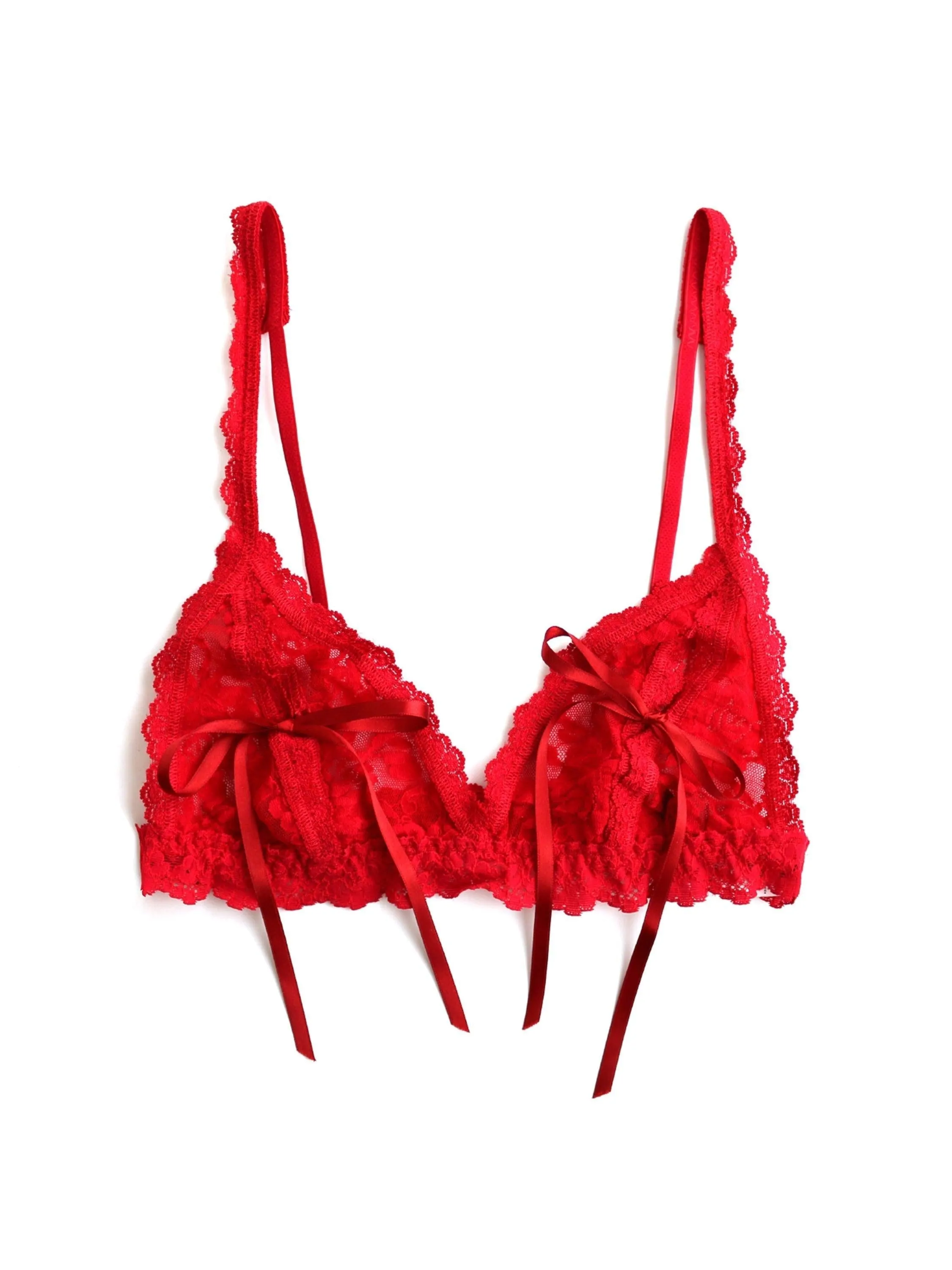 &oh™ Peek-a-Boo Lace Tie Bralette Red Sale sold by Hanky Panky product image thumbnail 2