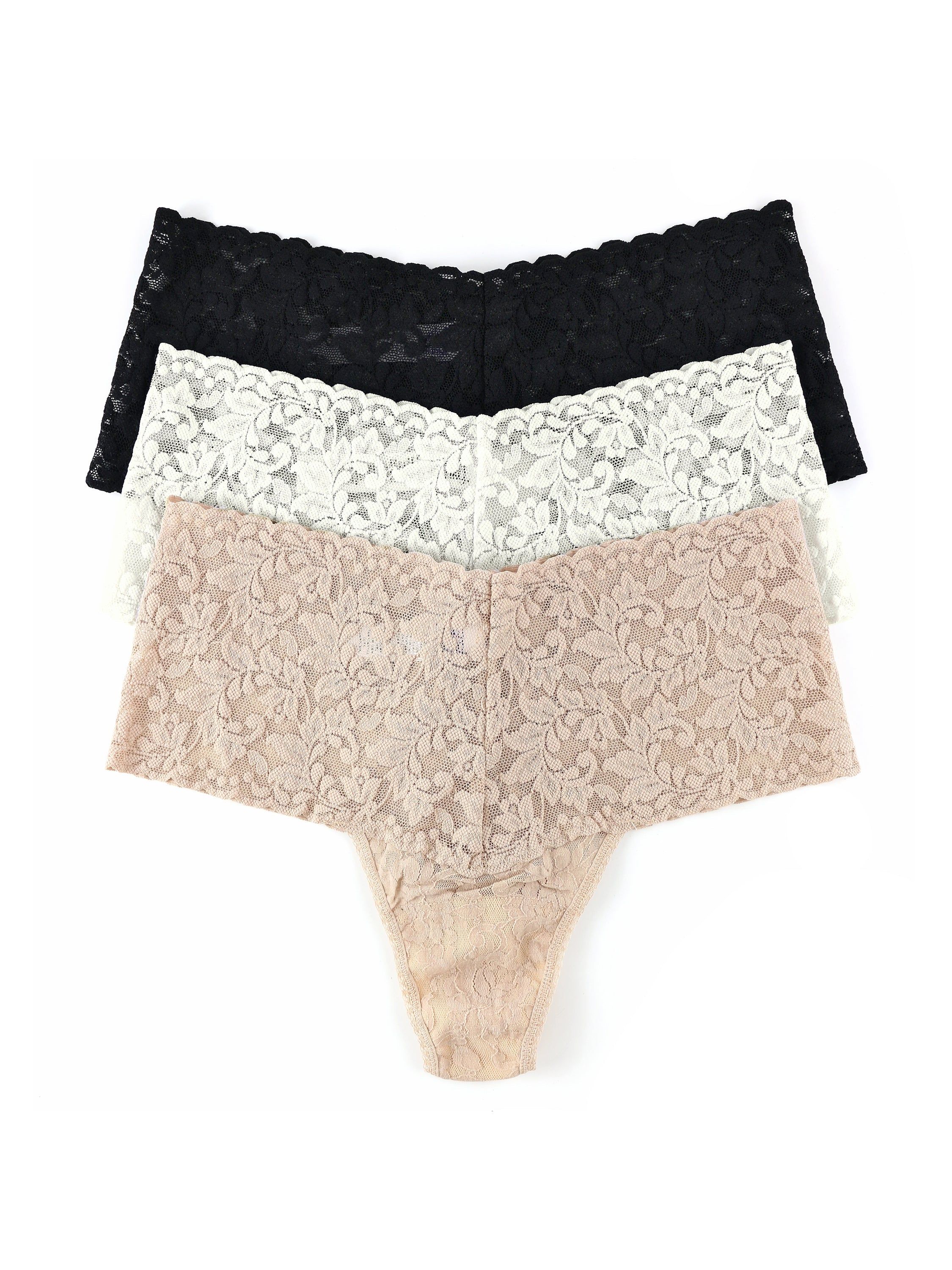 3 Pack Retro Lace Thong Exclusive sold by Hanky Panky