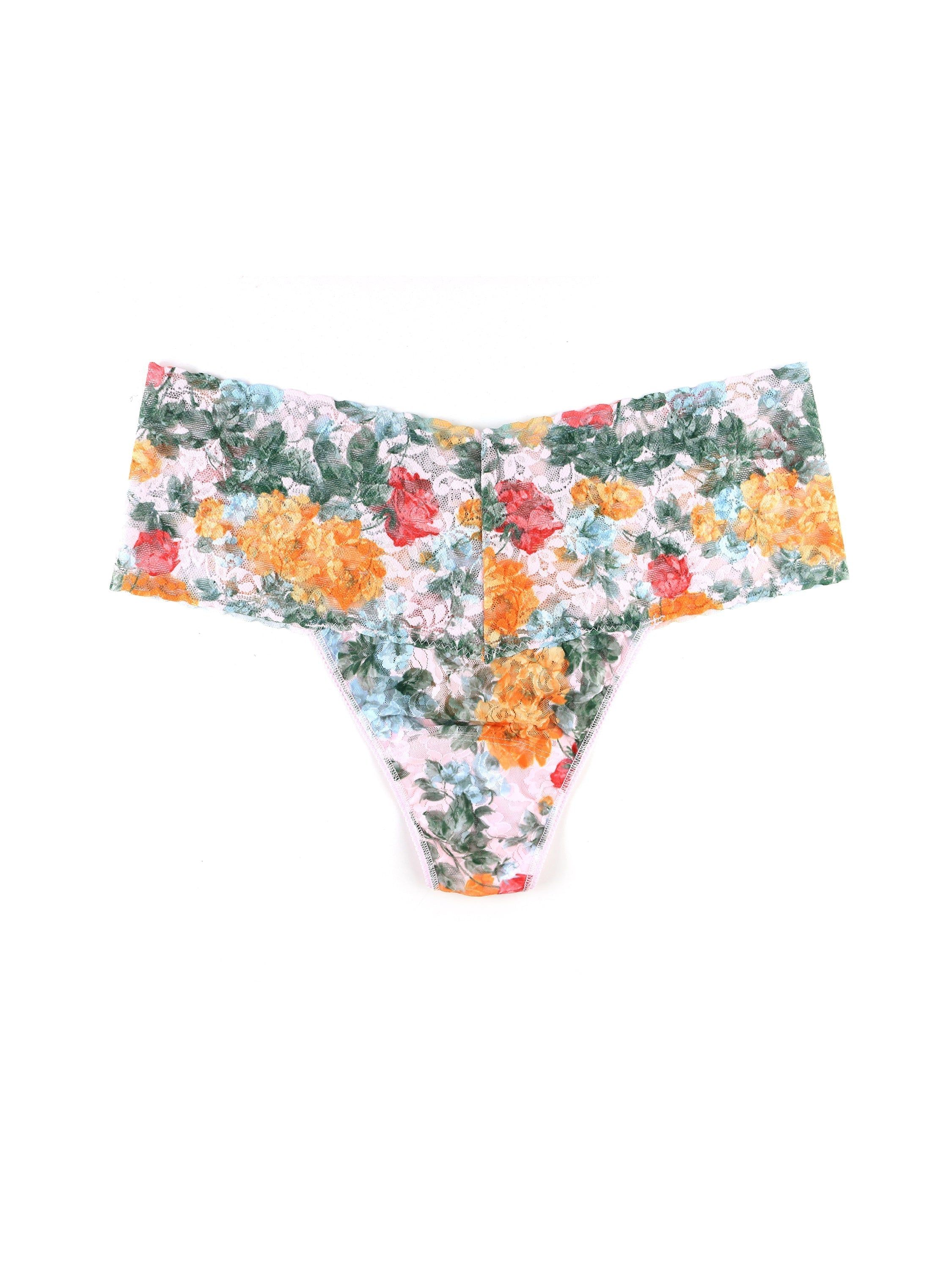 Plus Size Printed Retro Lace Thong Lost Promises Sale sold by Hanky Panky