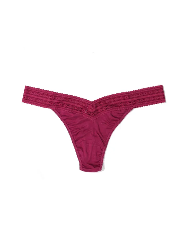 Plus Size DreamEase™ Thong Exclusive California Raisin Purple sold by Hanky Panky
