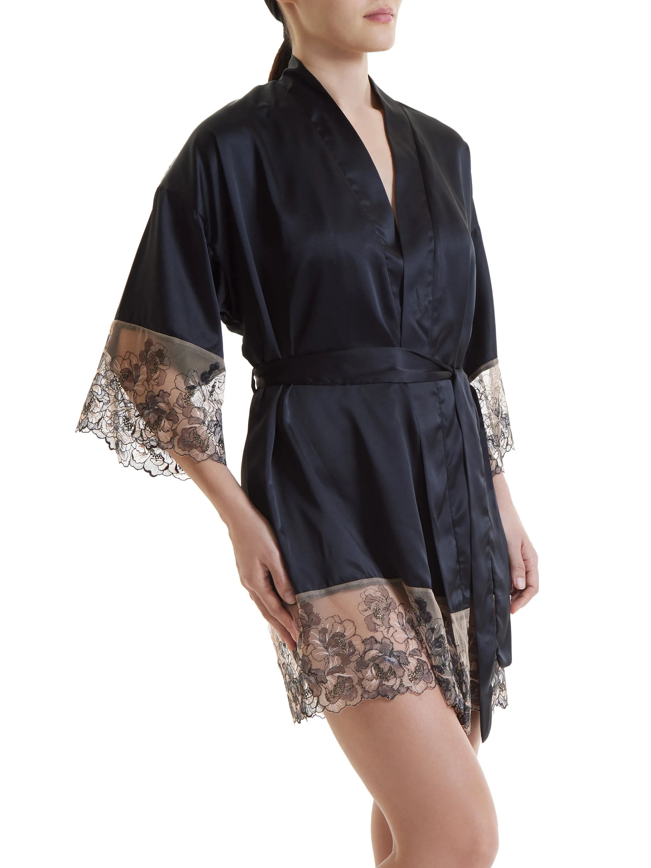 Prabal Gurung Rose Gold Silk Robe Sale sold by Hanky Panky product image thumbnail 3