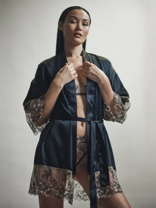 Prabal Gurung Rose Gold Silk Robe Sale sold by Hanky Panky