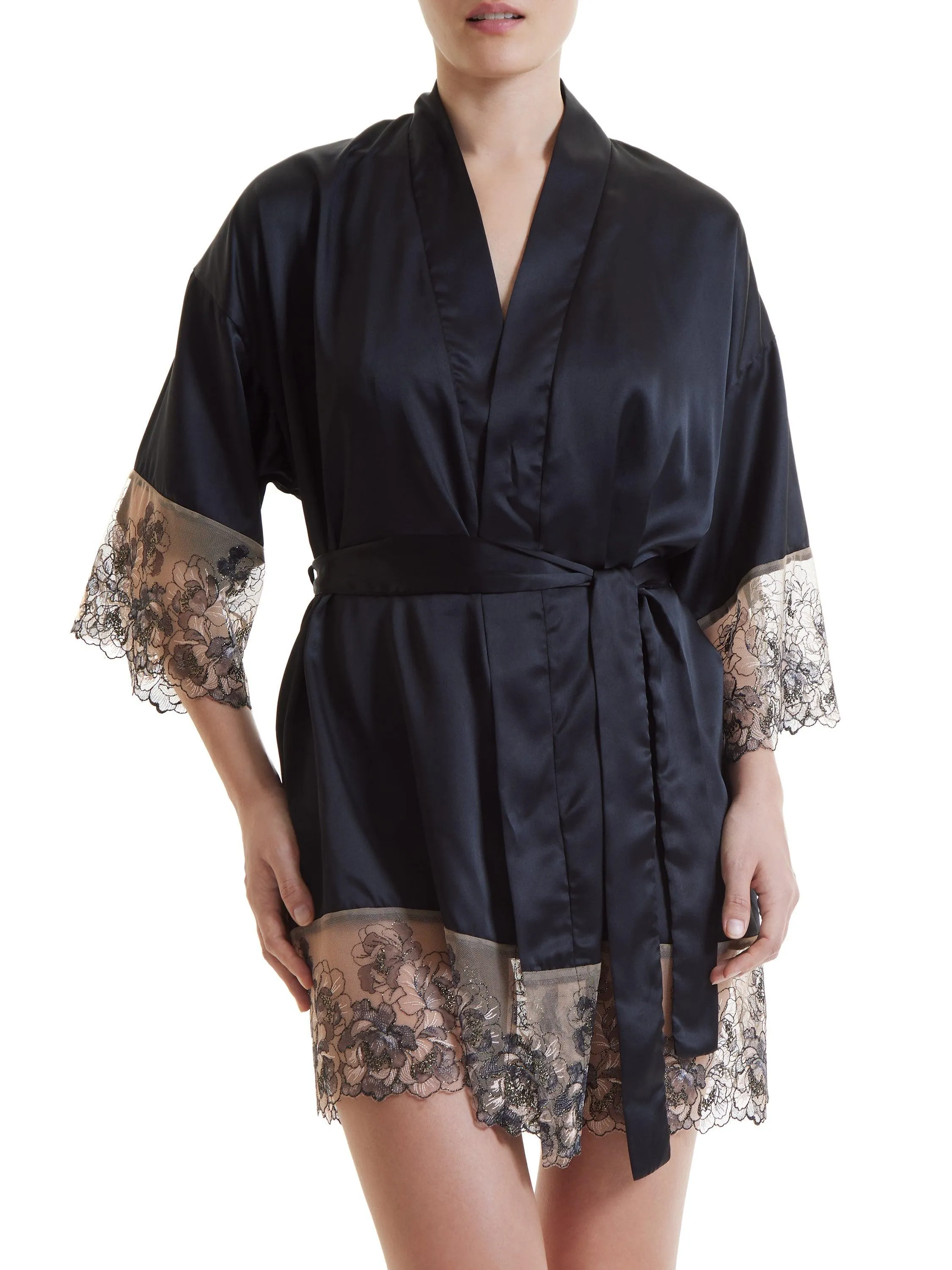 Prabal Gurung Rose Gold Silk Robe Sale sold by Hanky Panky product image thumbnail 5