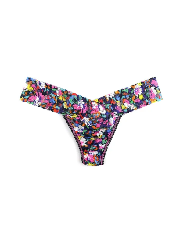 Printed Signature Lace Low Rise Thong Confetti Flora sold by Hanky Panky