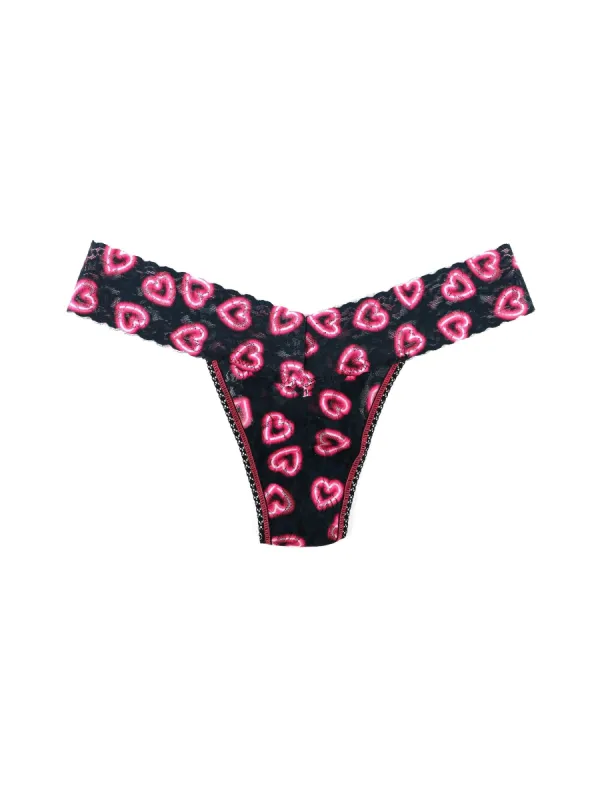 Printed Signature Lace Low Rise Thong Text Me sold by Hanky Panky
