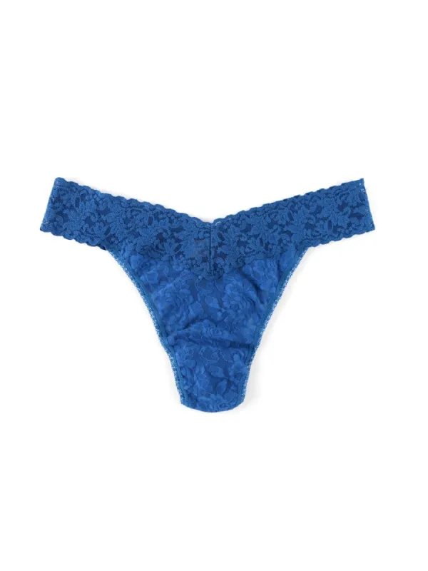 Signature Lace Original Rise Thong Beguiling Blue Sale sold by Hanky Panky