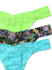 3 Pack Plus Size Signature Lace Original Rise Thongs Exclusive Voices On The Veranda sold by Hanky Panky