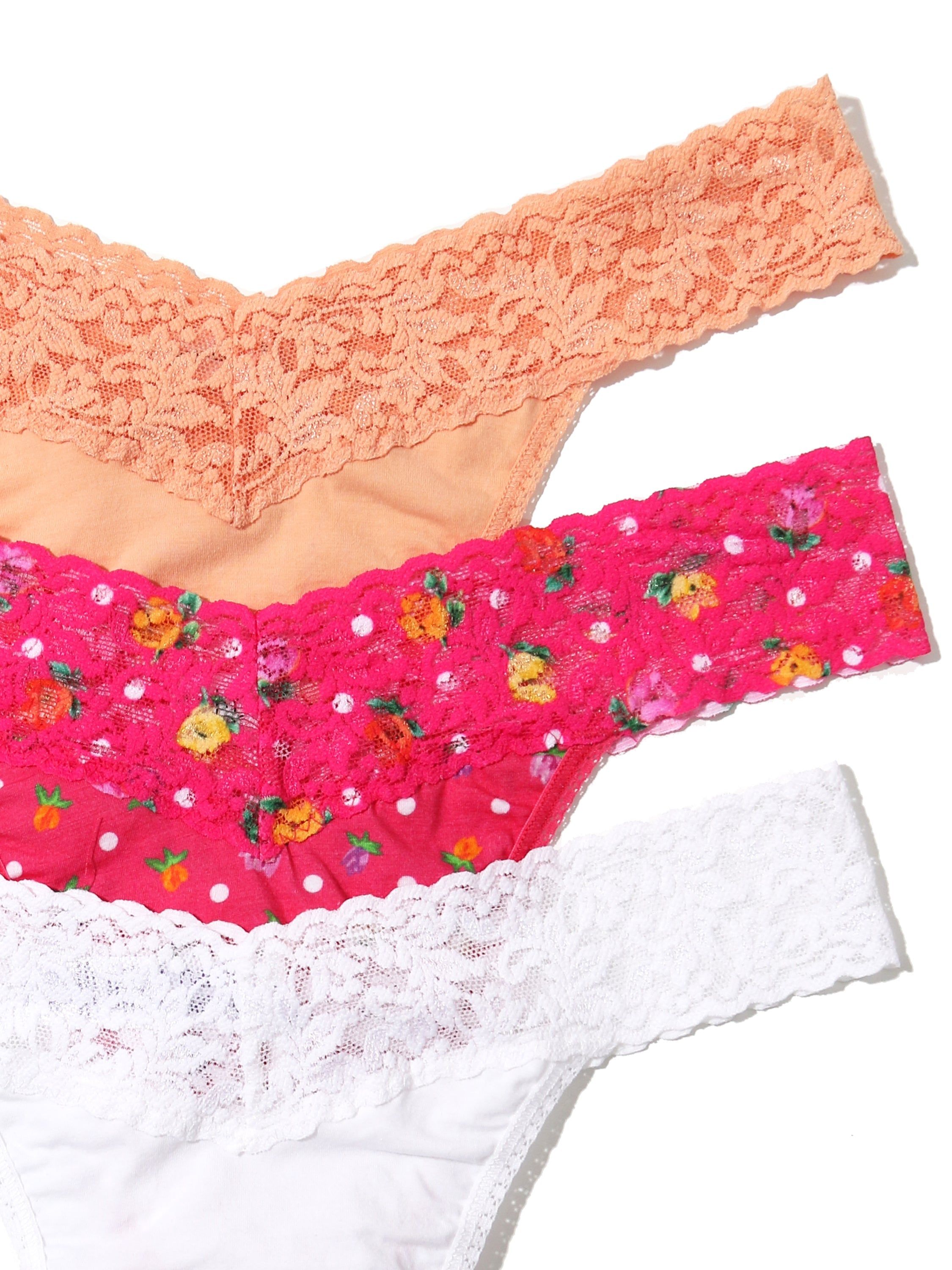 3 Pack Supima® Cotton Original Rise Thongs with Contrast Trim Exclusive Sale sold by Hanky Panky product image thumbnail 2