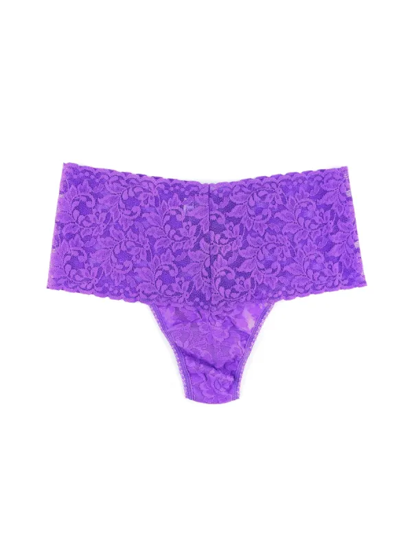 Retro Lace Thong Vivid Violet sold by Hanky Panky