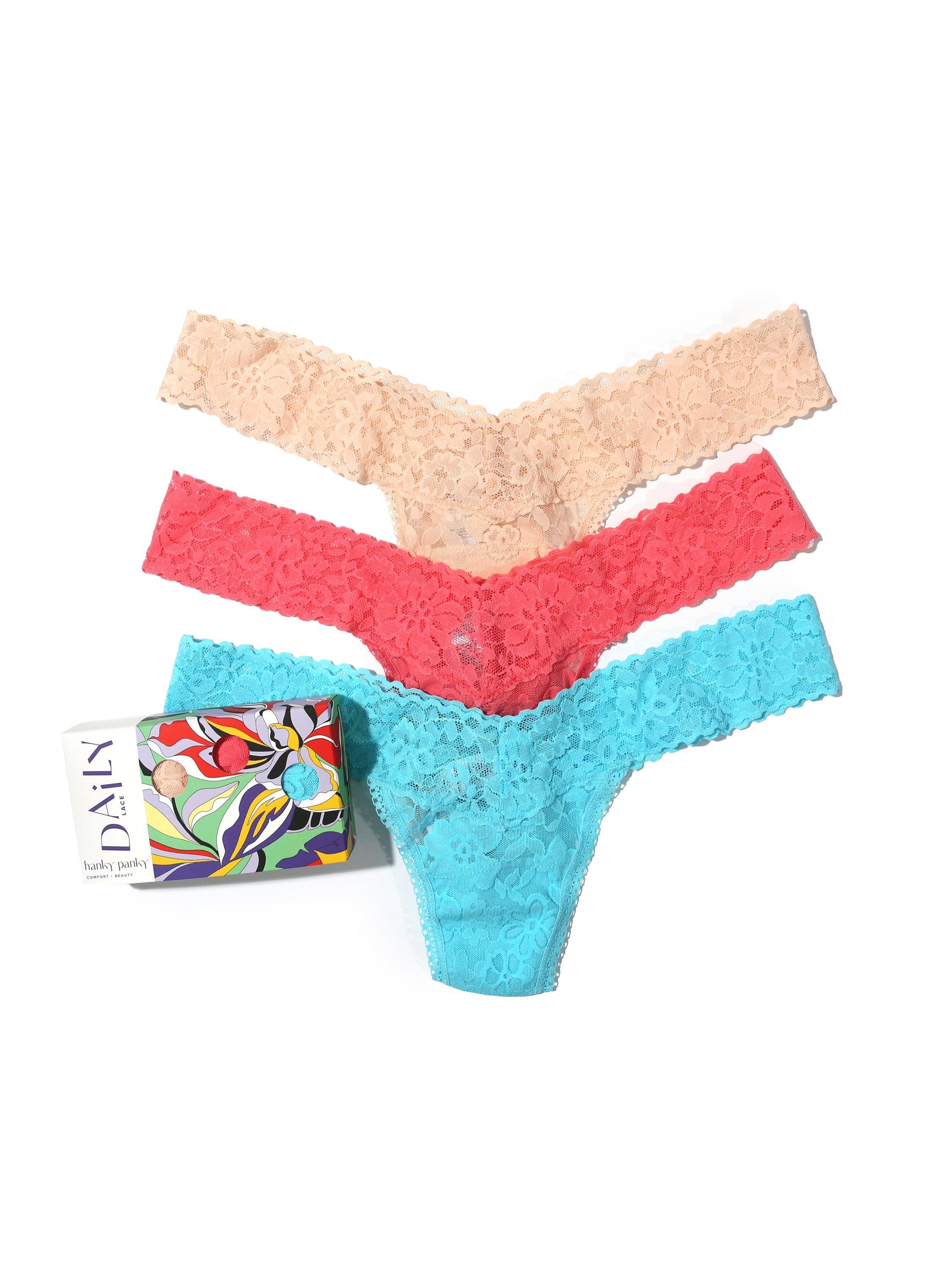 Daily Lace™ Low Rise Thong 3 Pack sold by Hanky Panky