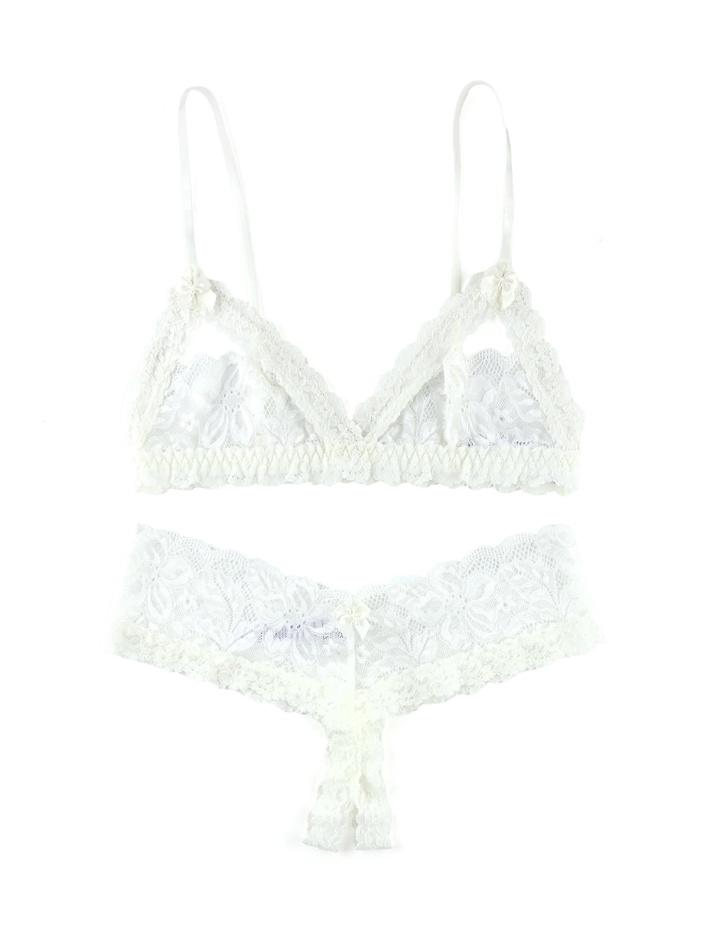 Honeymoon Crotchless Thong and Bralette Set sold by Hanky Panky product image thumbnail 3
