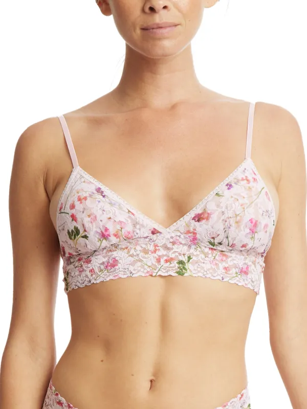Printed Signature Lace Padded Triangle Bralette Rise And Vines Sale sold by Hanky Panky