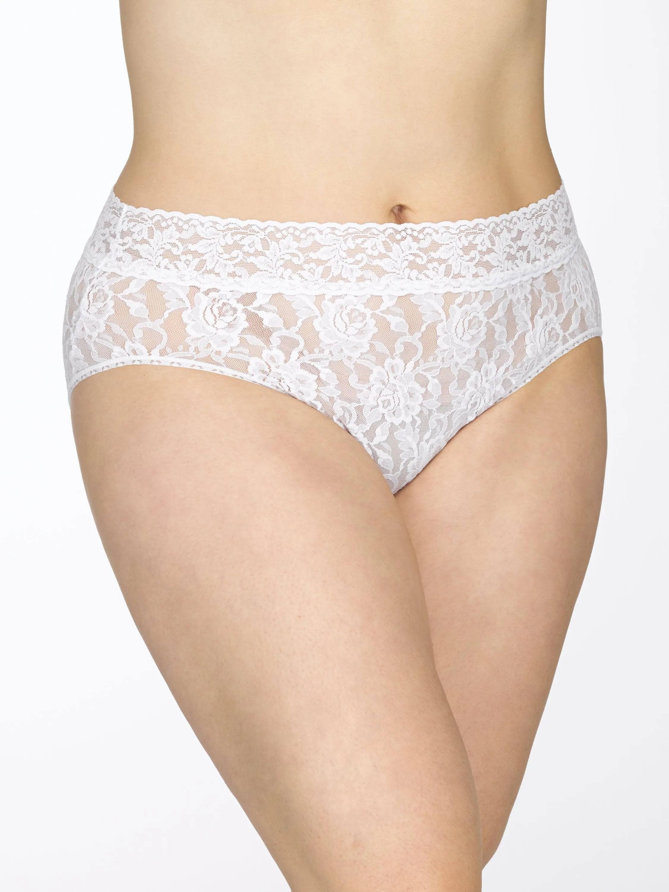Plus Size Signature Lace® French Brief White Sale sold by Hanky Panky