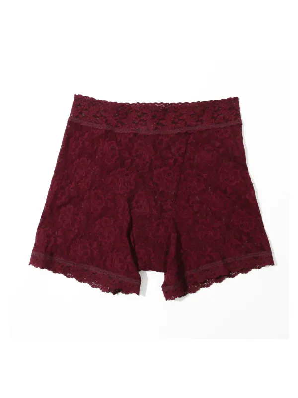 Signature Lace Boxer Brief Dried Cherry Red Sale sold by Hanky Panky