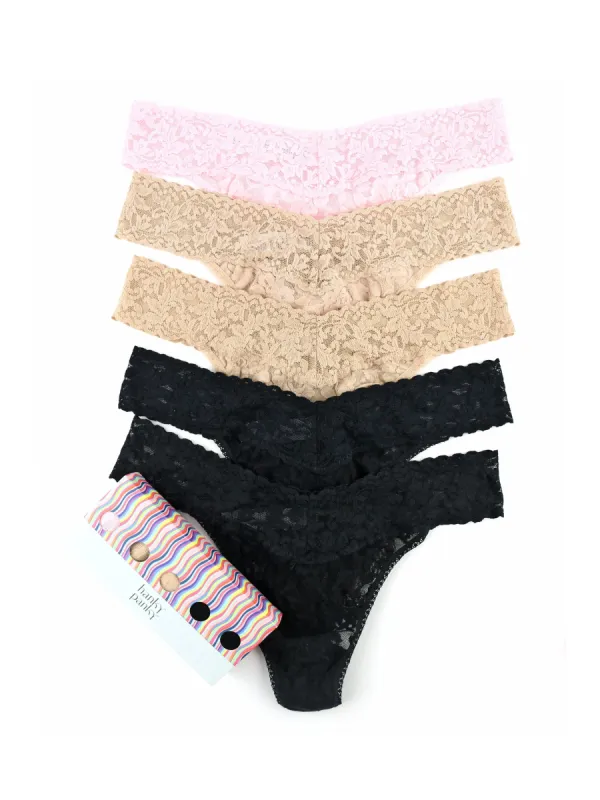 5 Pack Signature Lace® Original Rise Thongs sold by Hanky Panky